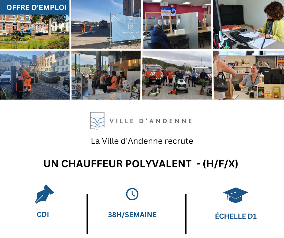 Chauffeur polyvalent– Service Voiries (H/F/X)